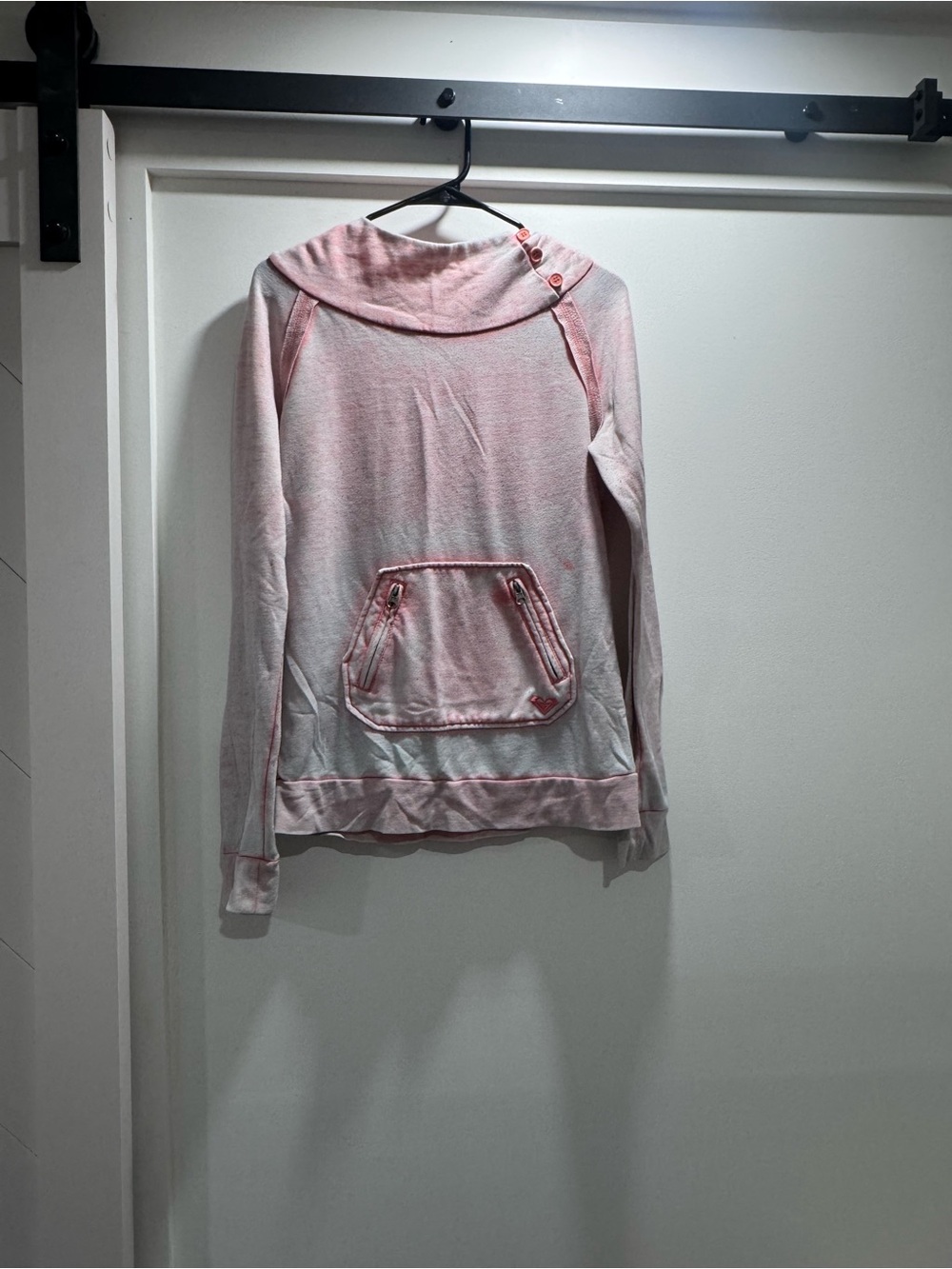 Roxy Pink Cowl-Neck Lightweight Pullover Sweater